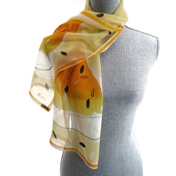 Vintage Vera Silk Scarf Candy Corn Theme - Picture 10 of 10